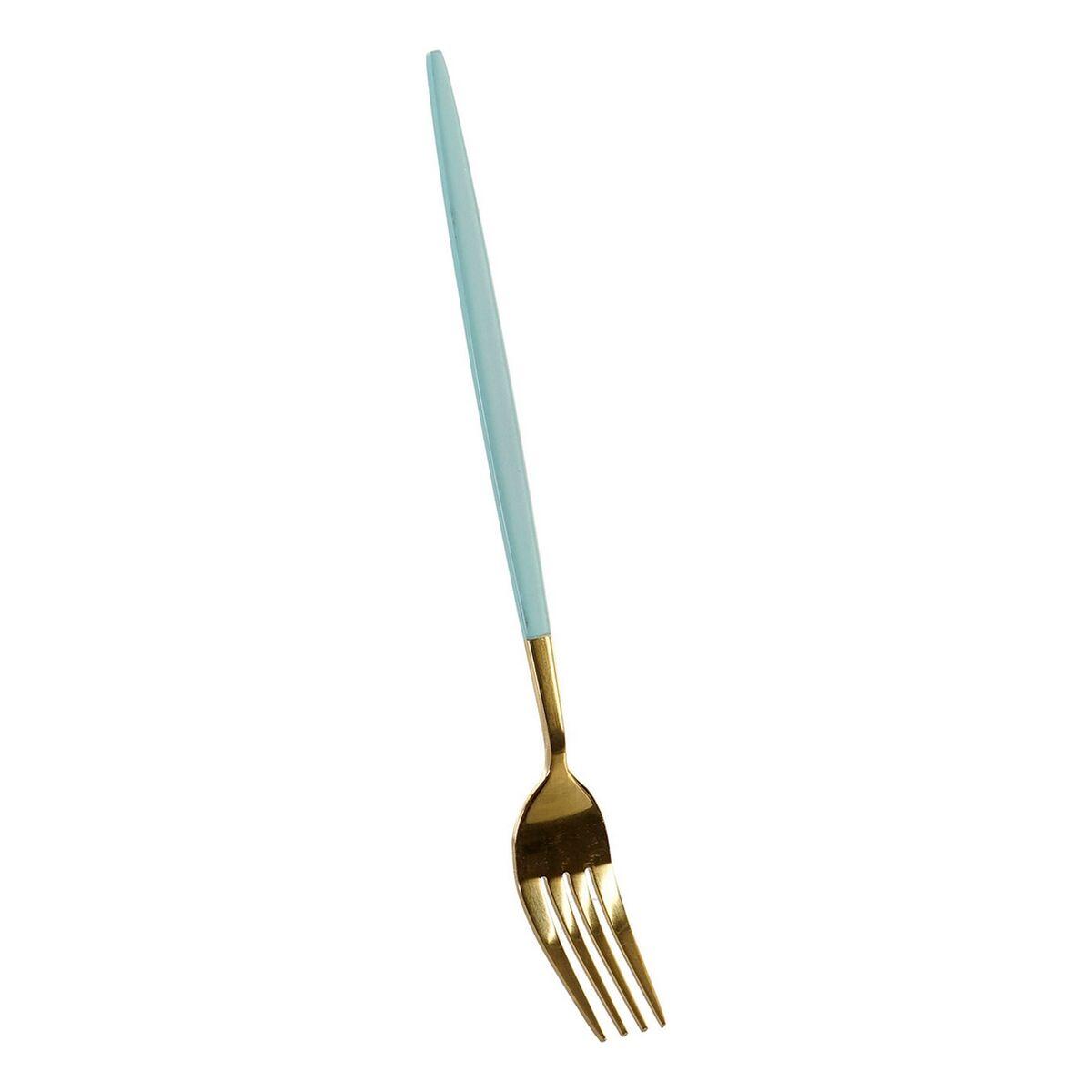 Juego de Cubiertos DKD Home Decor Verde Dorado Acero Inoxidable 1,5 x 0,5 x 22,3 cm 16 Piezas
