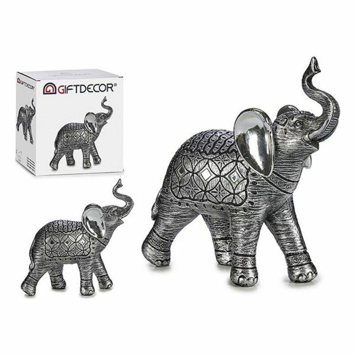 Elefante Plateado Resina