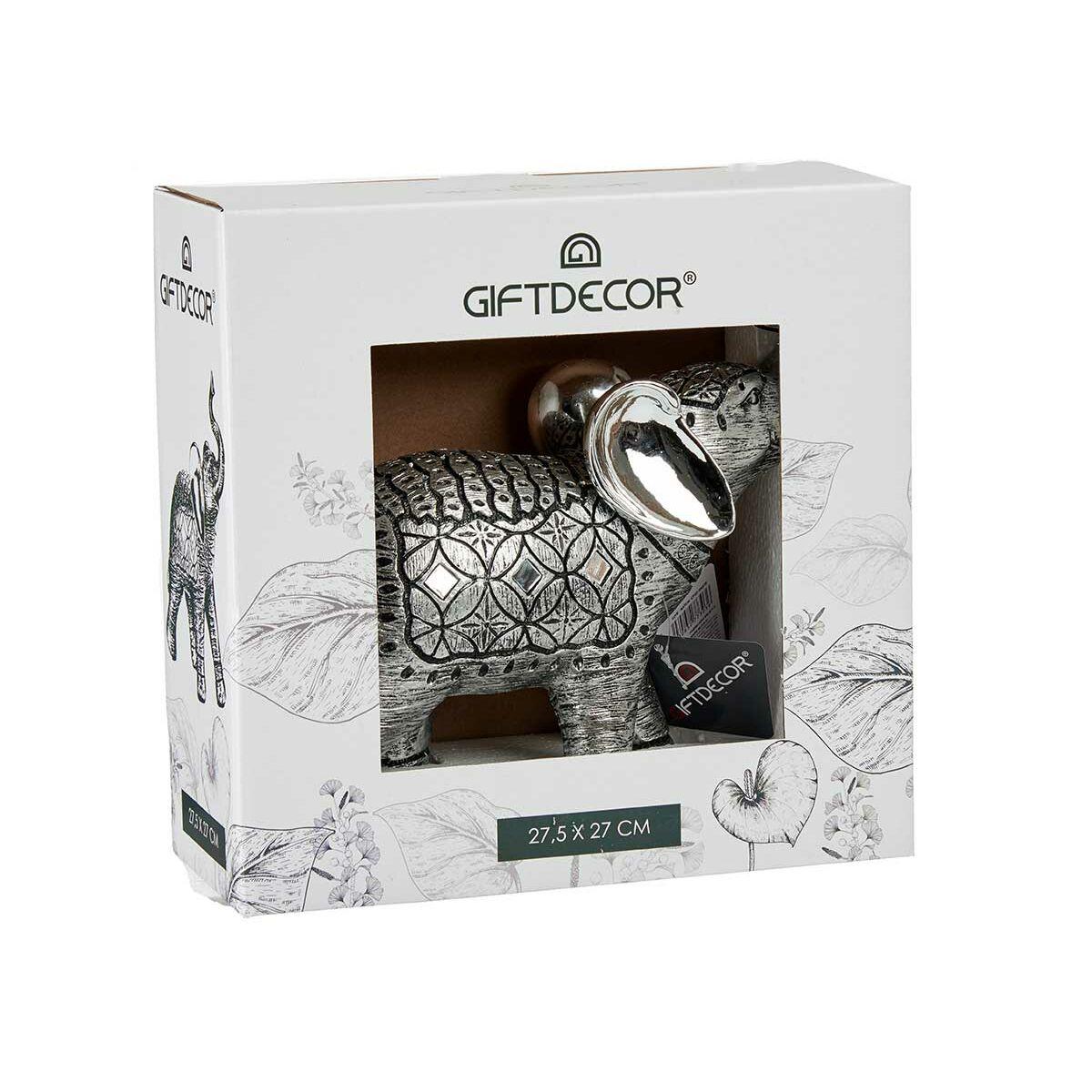 Elefante Plateado Resina