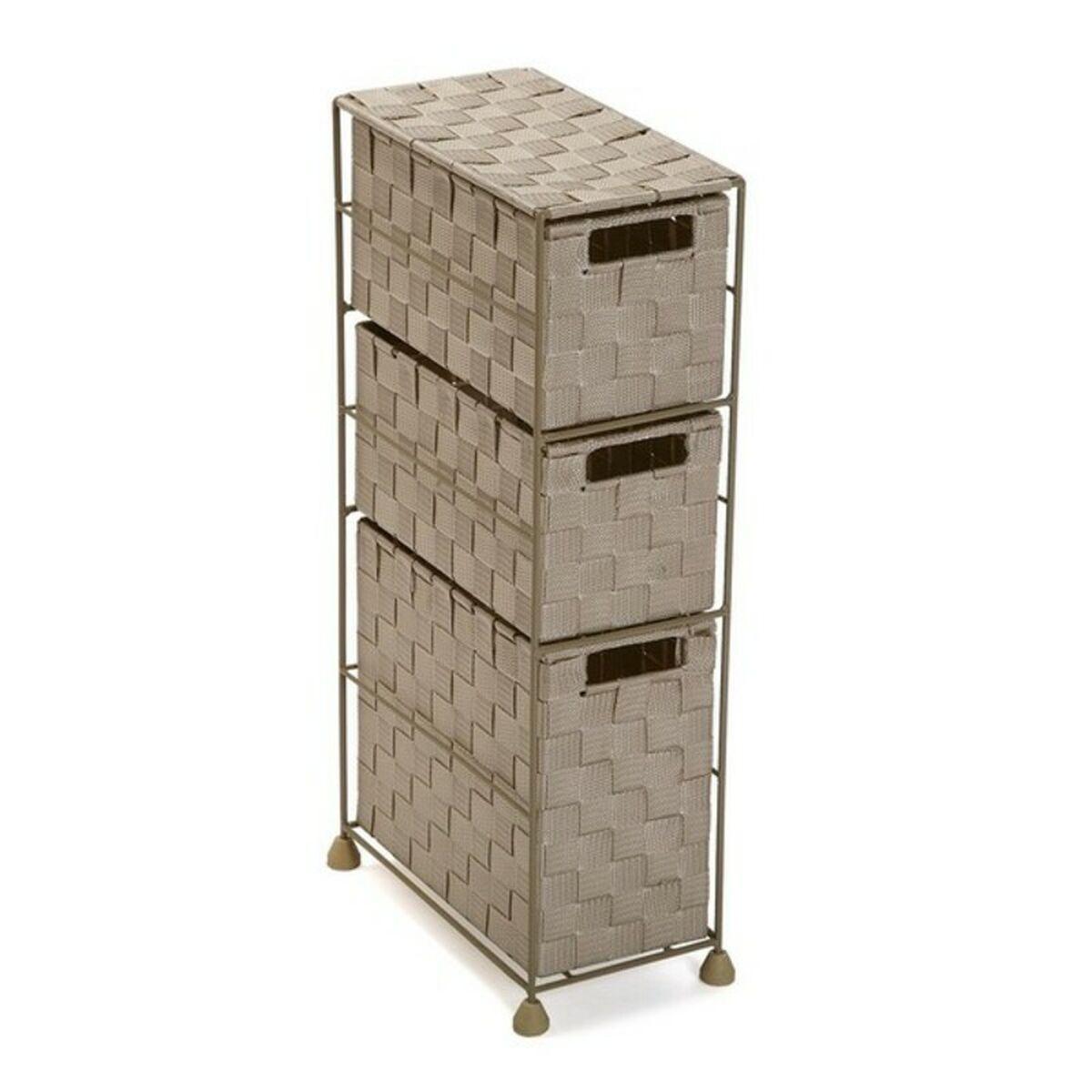Mueble Auxiliar Versa 19487083 Beige 3 cajones Polipropileno (28 x 57 x 15,5 cm)