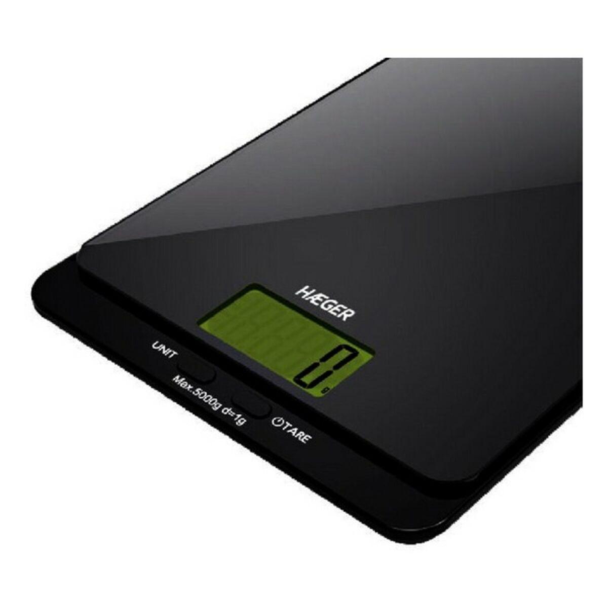 Báscula Digital de Cocina Haeger Dark Glass 5 kg