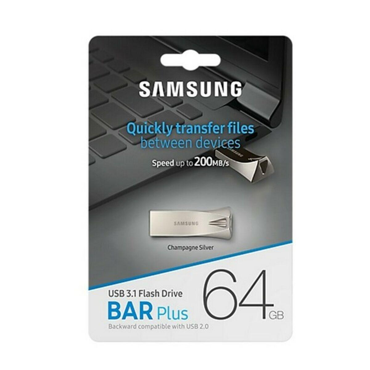 Memoria USB 3.1 Samsung Bar Plus Plateado