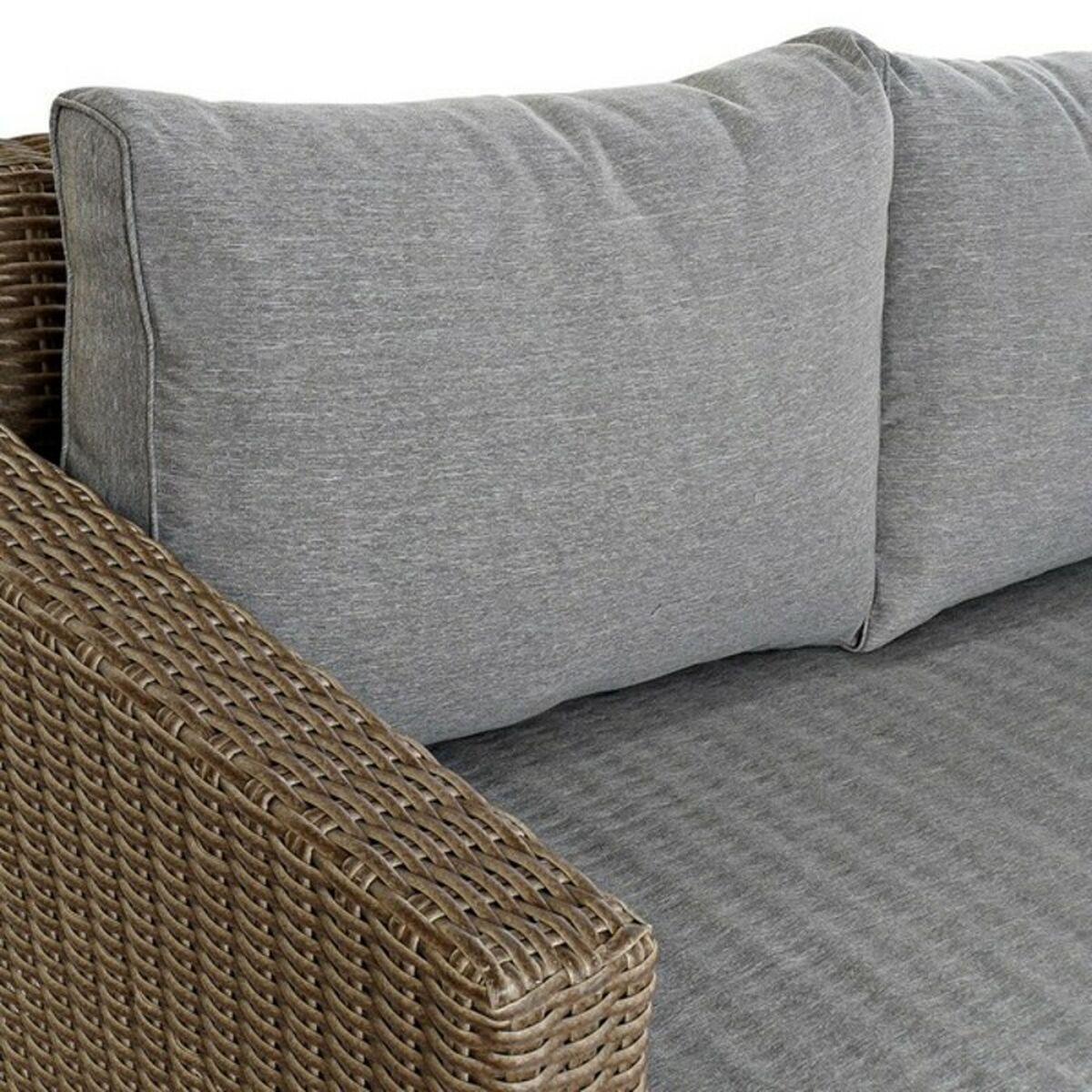 Conjunto de Mesa con 3 Sillones DKD Home Decor MB-166666 137 x 66 x 70,5 cm Cristal Madera ratán sintético Acero (4 pcs)