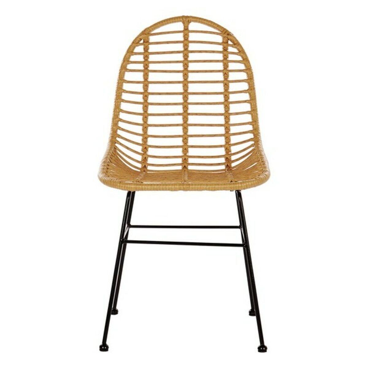 Silla de Jardín DKD Home Decor Metal Ratán (49 x 56 x 91 cm)