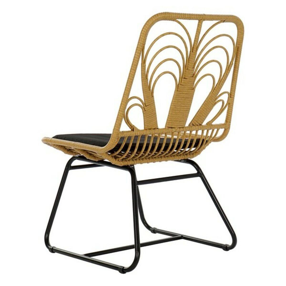 Silla de Jardín DKD Home Decor MB-178991 Negro Multicolor Natural Metal ratán sintético 58 x 65 x 89 cm