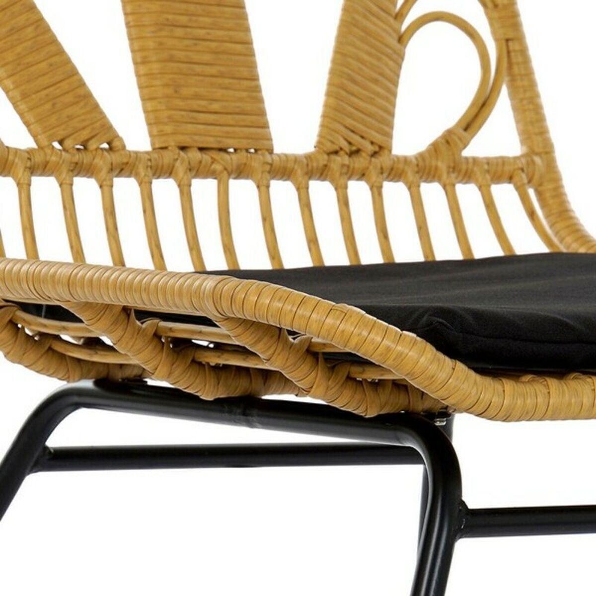 Silla de Jardín DKD Home Decor MB-178991 Negro Multicolor Natural Metal ratán sintético 58 x 65 x 89 cm