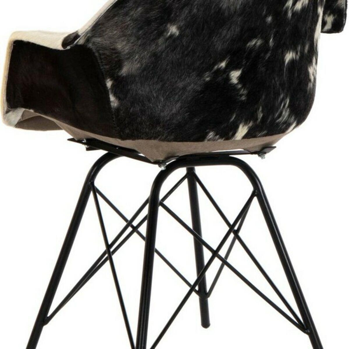 Silla de Comedor DKD Home Decor Negro Multicolor 60,5 x 53 x 81,5 cm