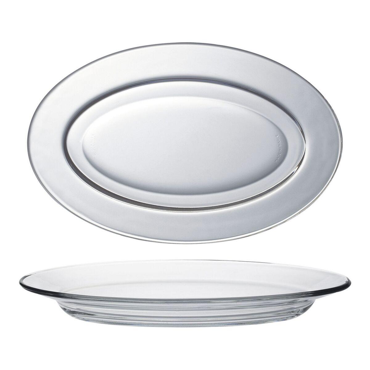 Fuente de Cocina Duralex part_B073QYJMRS Cristal Ovalado 26 x 16,8 x 3 cm