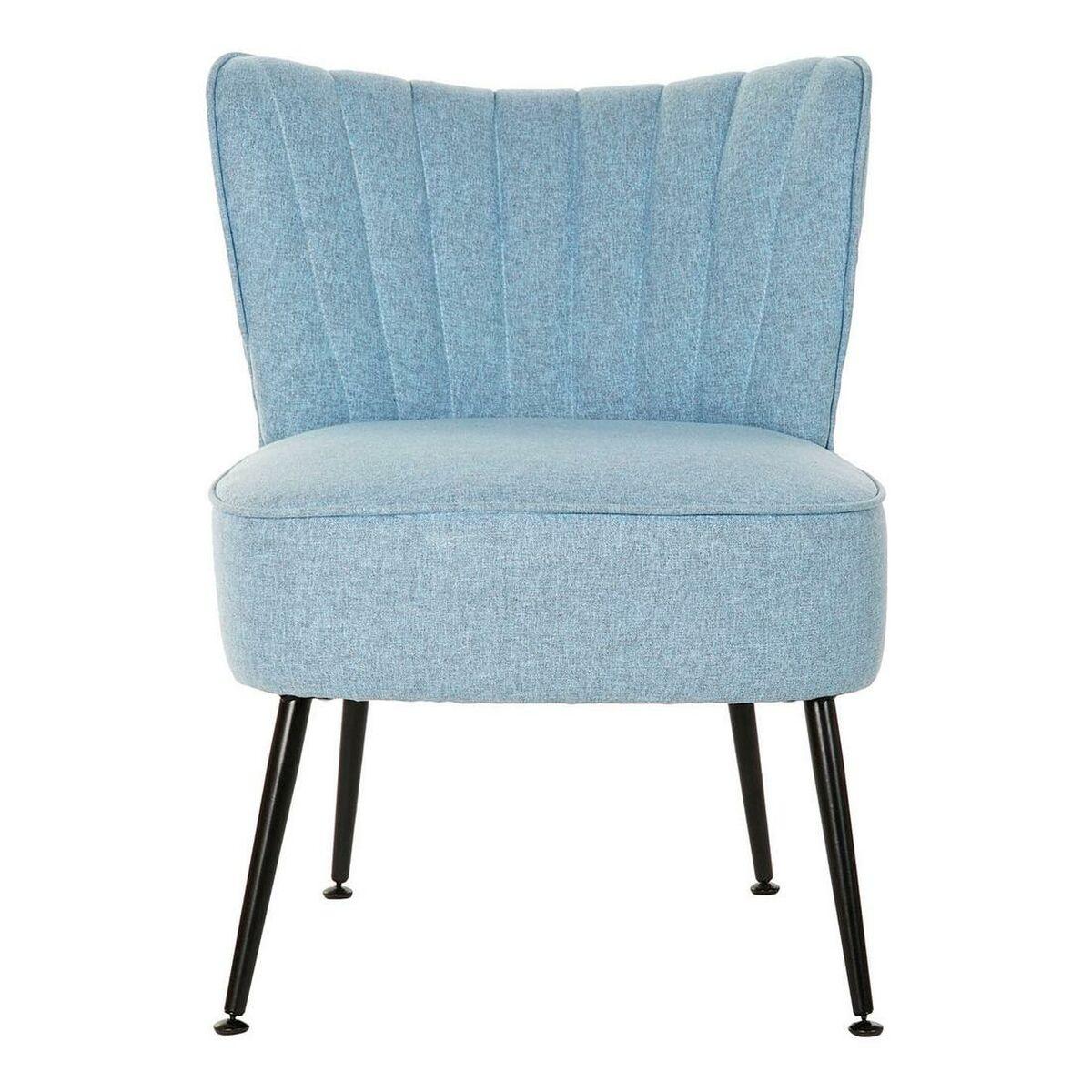 Sillón DKD Home Decor Negro Multicolor Azul cielo Metal 52 x 64 x 74 cm