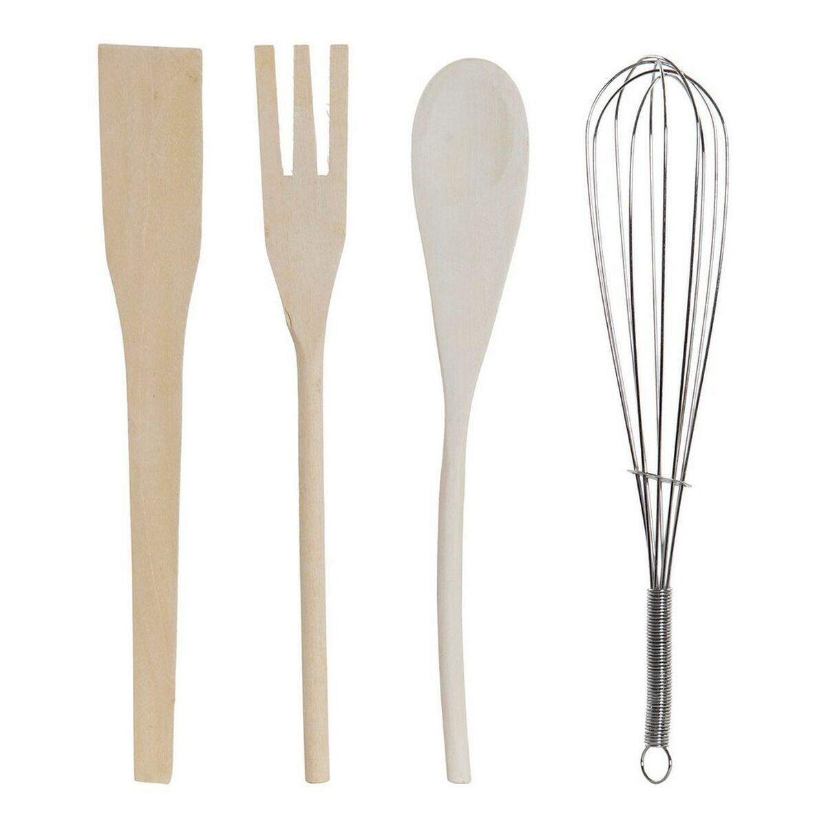 Bote para Utensilios de Cocina DKD Home Decor Azul Blanco Mediterráneo 5 Piezas 11,5 x 11,5 x 26 cm