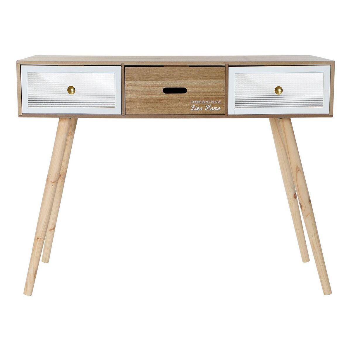 Escritorio DKD Home Decor Blanco Marrón Madera (100 x 50 x 76 cm)