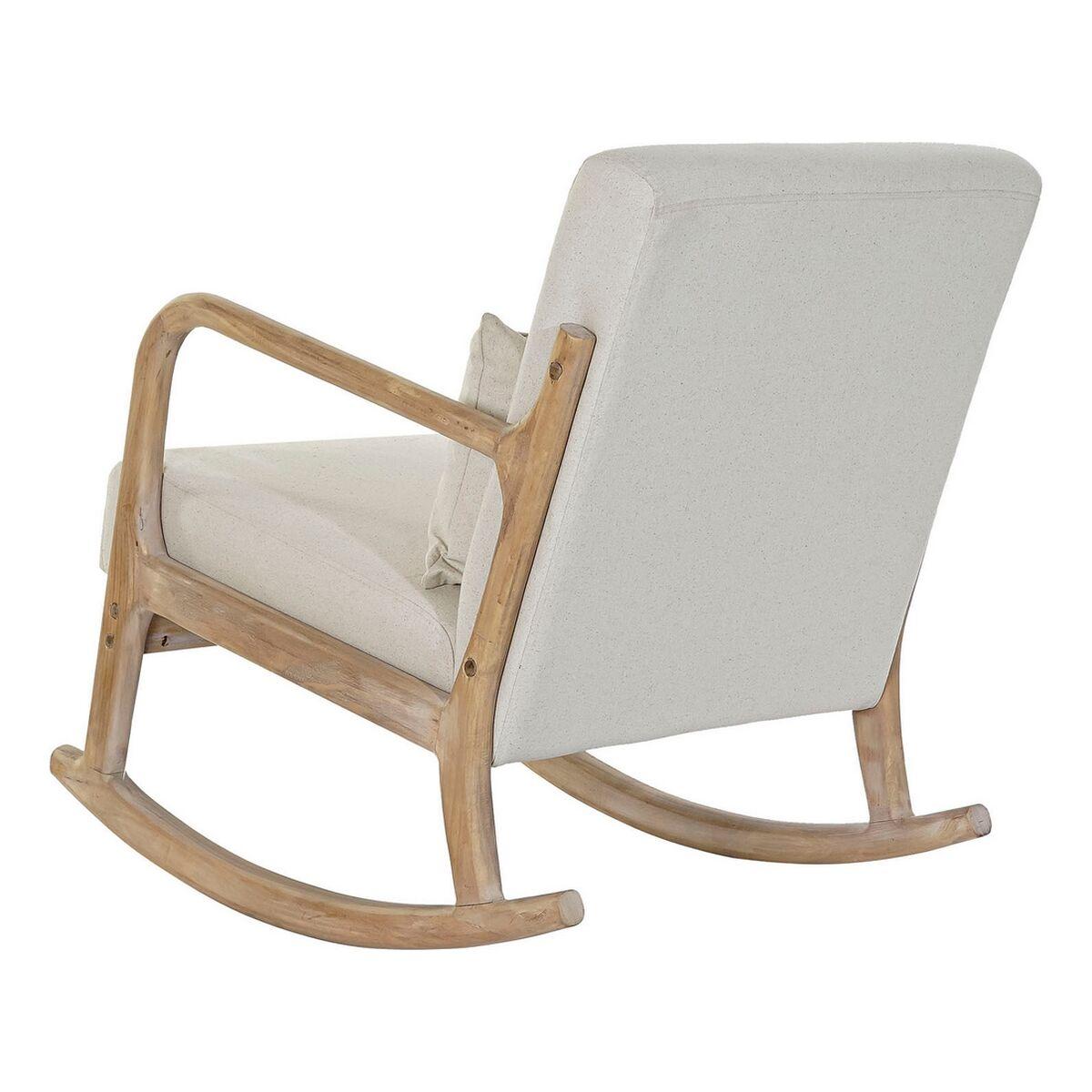 Sillón DKD Home Decor Beige Natural Madera de caucho Sixties 66 x 85 x 81 cm