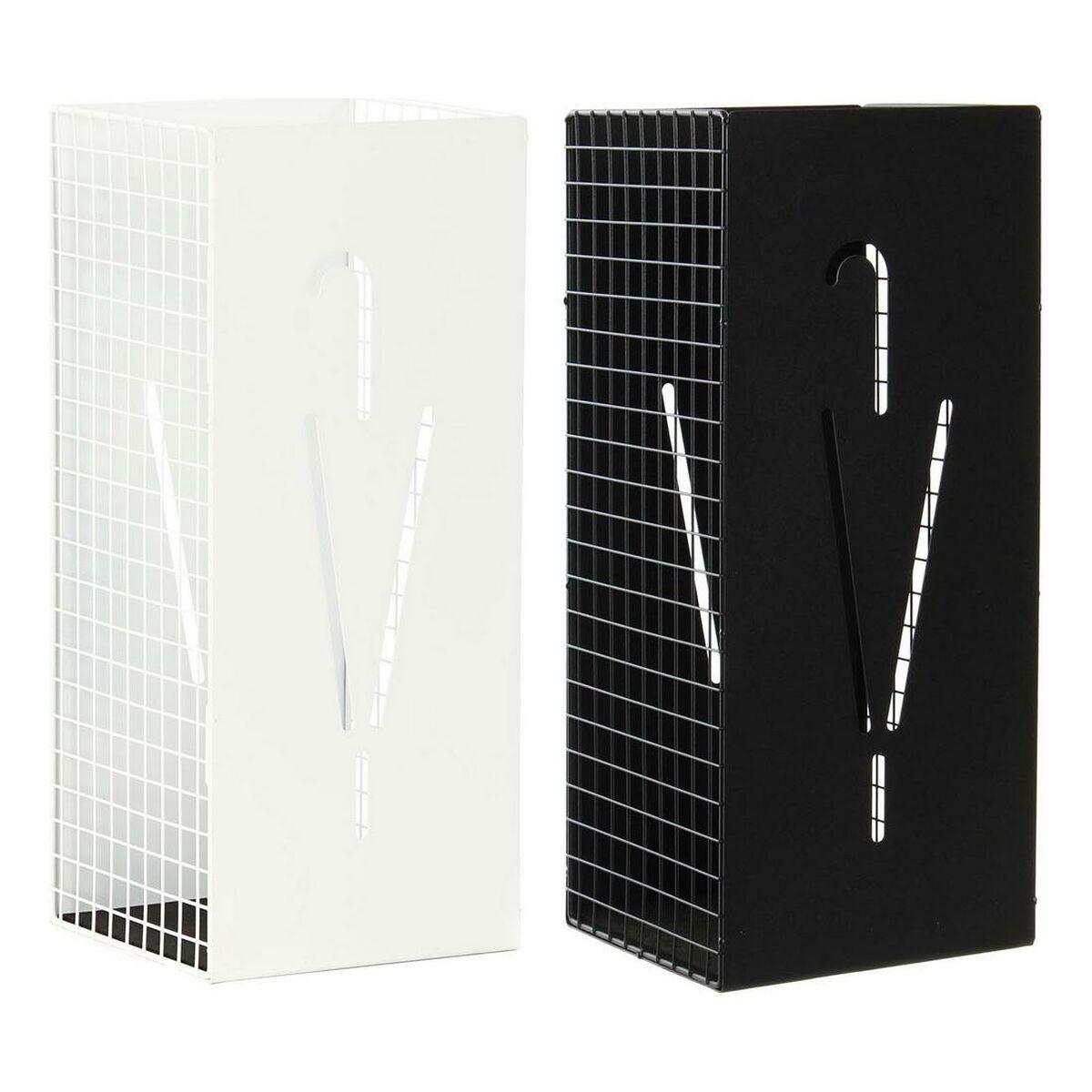 Paragüero DKD Home Decor 8424001835355 19,5 x 20 x 47,5 cm Negro Metal Blanco Loft (2 Unidades)