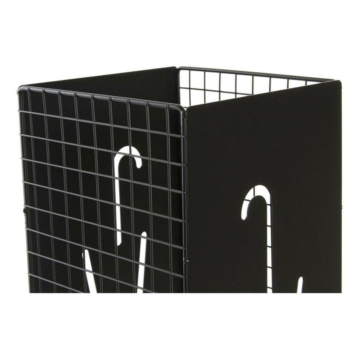 Paragüero DKD Home Decor 8424001835355 19,5 x 20 x 47,5 cm Negro Metal Blanco Loft (2 Unidades)