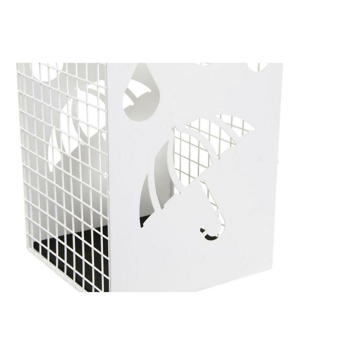 Paragüero DKD Home Decor Negro Metal Blanco (19.5 x 20 x 47.5 cm) (2 pcs)