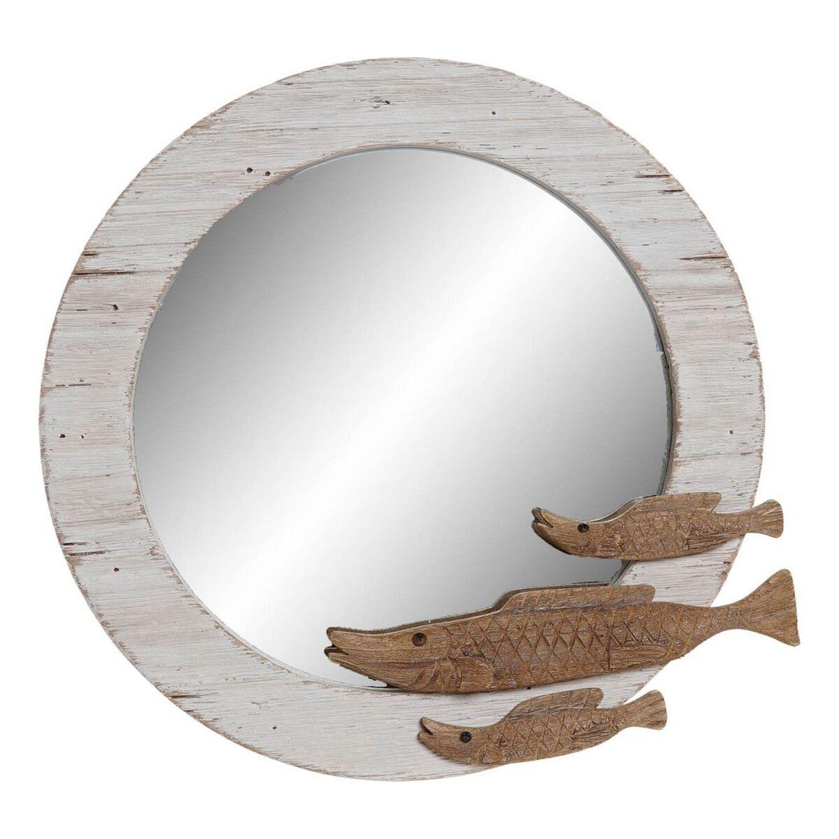 Espejo de pared DKD Home Decor 41,5 x 4 x 40 cm Cristal Natural Blanco Espirales