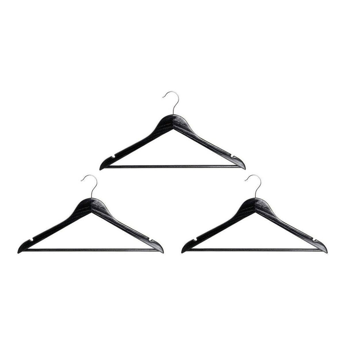 Juego de Perchas DKD Home Decor Negro Madera Metal Plástico 3 Piezas 45 x 1,3 x 22 cm (3 pcs)
