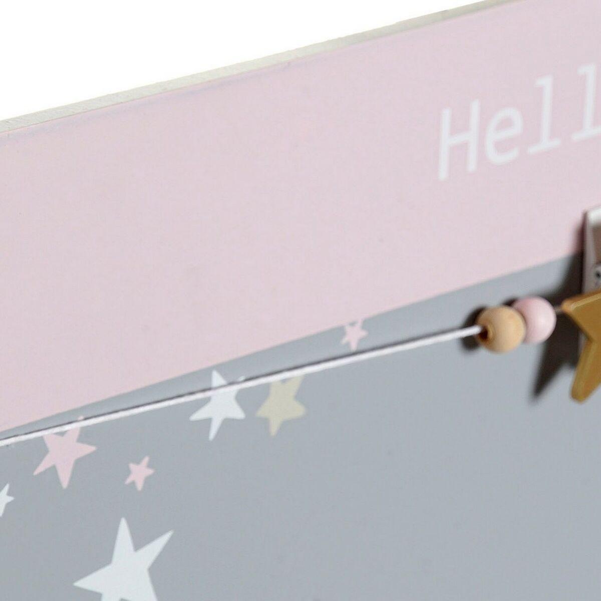 Cuadro Portafotos con Pinzas DKD Home Decor Hello Lovely Madera MDF Estrellas 40 x 1 x 24 cm