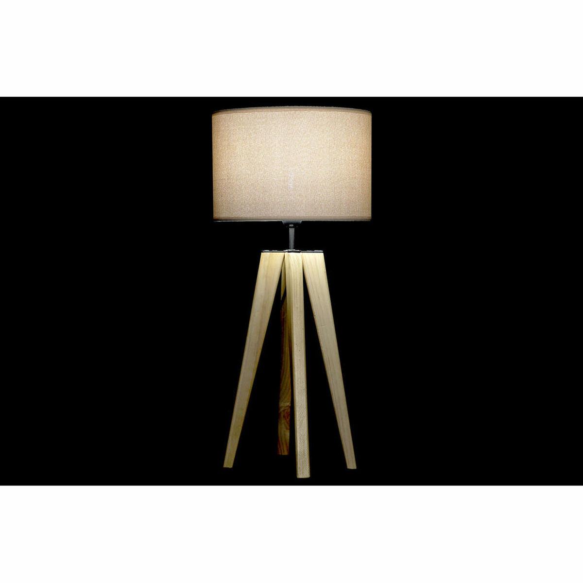 Lámpara de mesa DKD Home Decor Beige Madera Marrón 220 V 50 W 30 x 30 x 69 cm