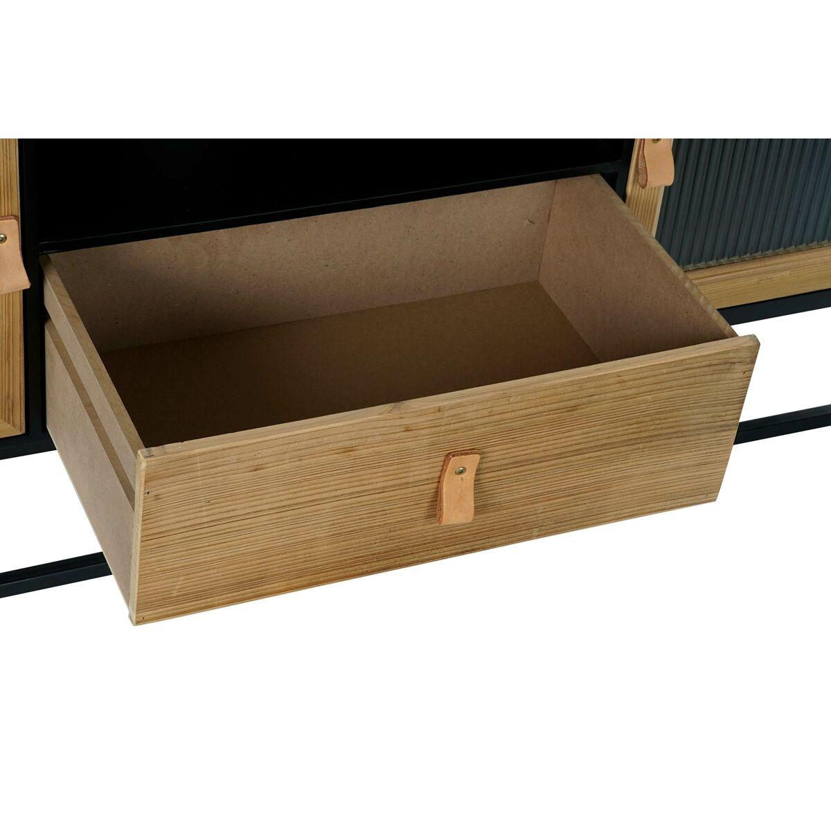 Mueble de TV DKD Home Decor Negro Madera Metal Cristal (140 x 40 x 50 cm)