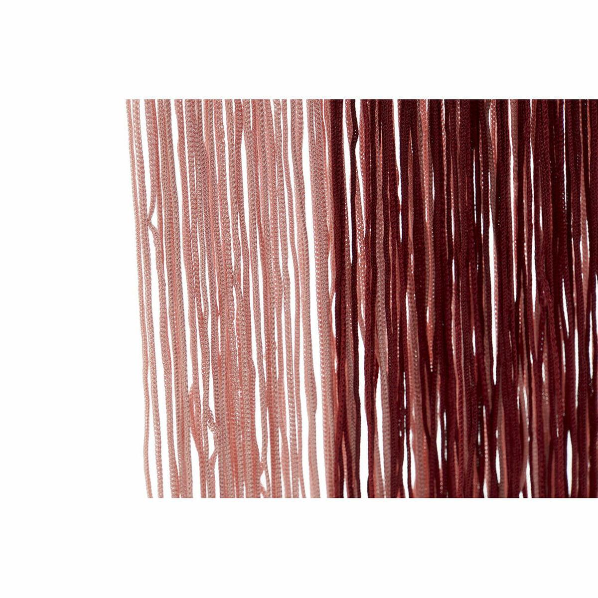 Espejo Colgante DKD Home Decor Burdeos Rosa claro Flecos 33,5 x 1 x 54 cm (2 Unidades) (2 Piezas)