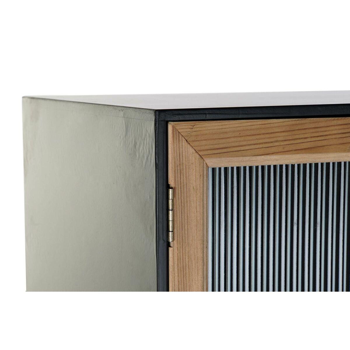 Armario DKD Home Decor Negro Madera Metal Cristal (80 x 35 x 180 cm)