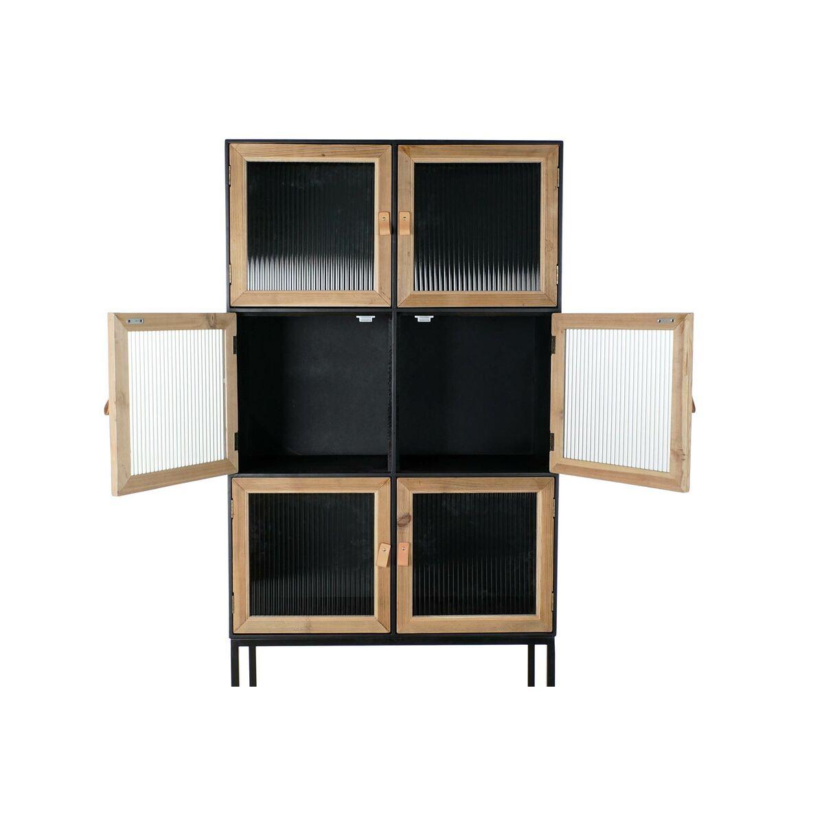 Armario DKD Home Decor Negro Madera Metal Cristal (80 x 35 x 180 cm)