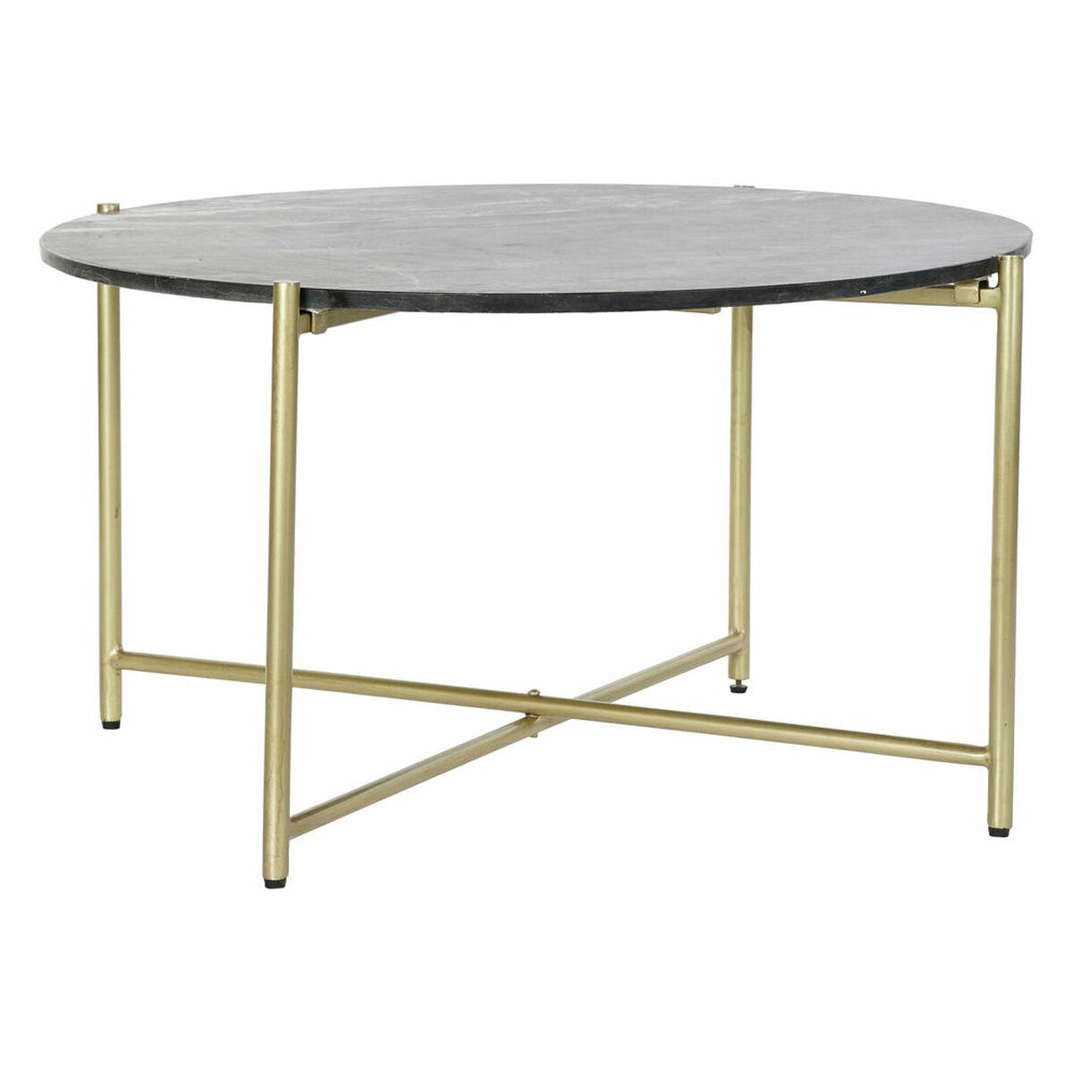 Mesa auxiliar DKD Home Decor Negro Dorado Mármol Hierro (81 x 81 x 44 cm)