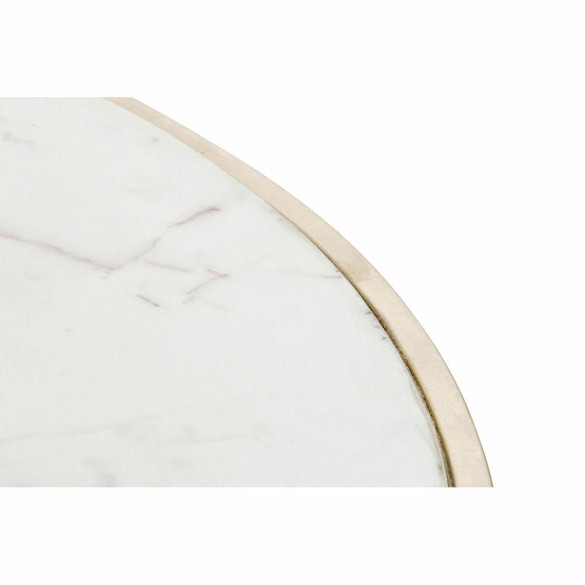 Mesa de Centro DKD Home Decor Glamour Blanco Multicolor Dorado Mármol Hierro 87 x 87 x 51,5 cm