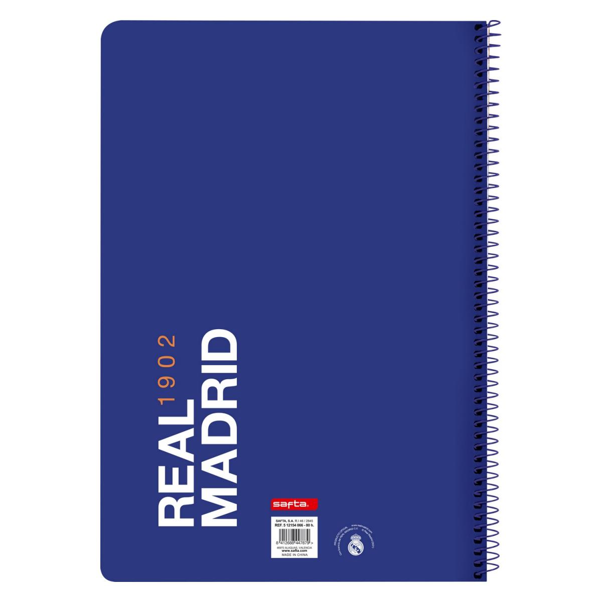 Libreta de Anillas Real Madrid C.F. 512154066 Azul Blanco A4