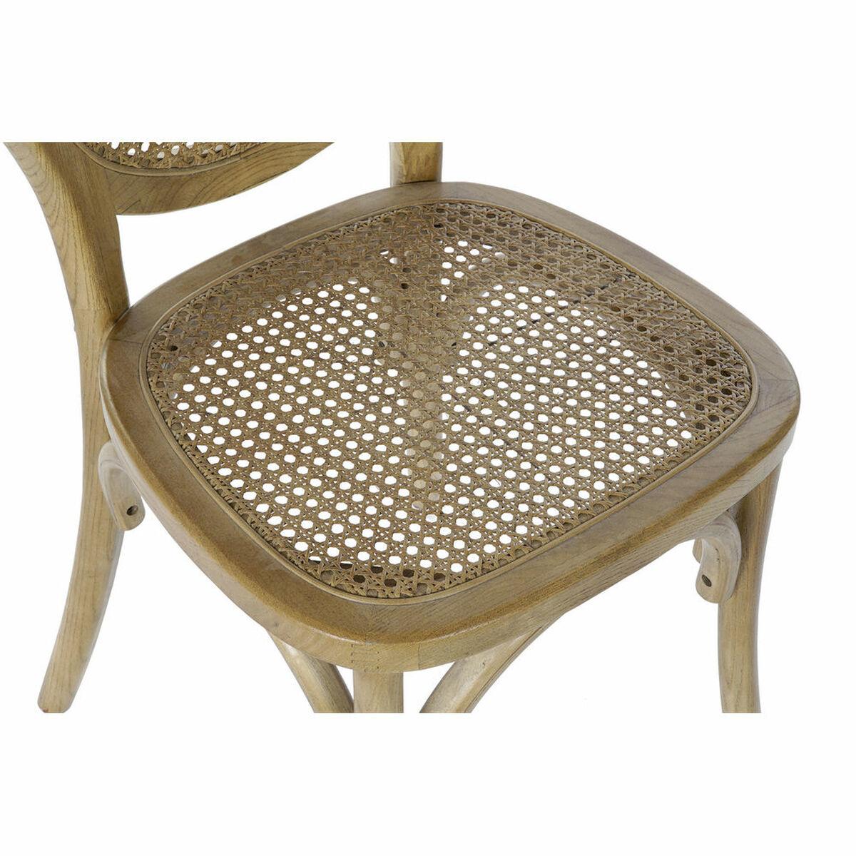 Silla de Comedor DKD Home Decor Ratán Madera de olmo 45 x 42 x 92 cm