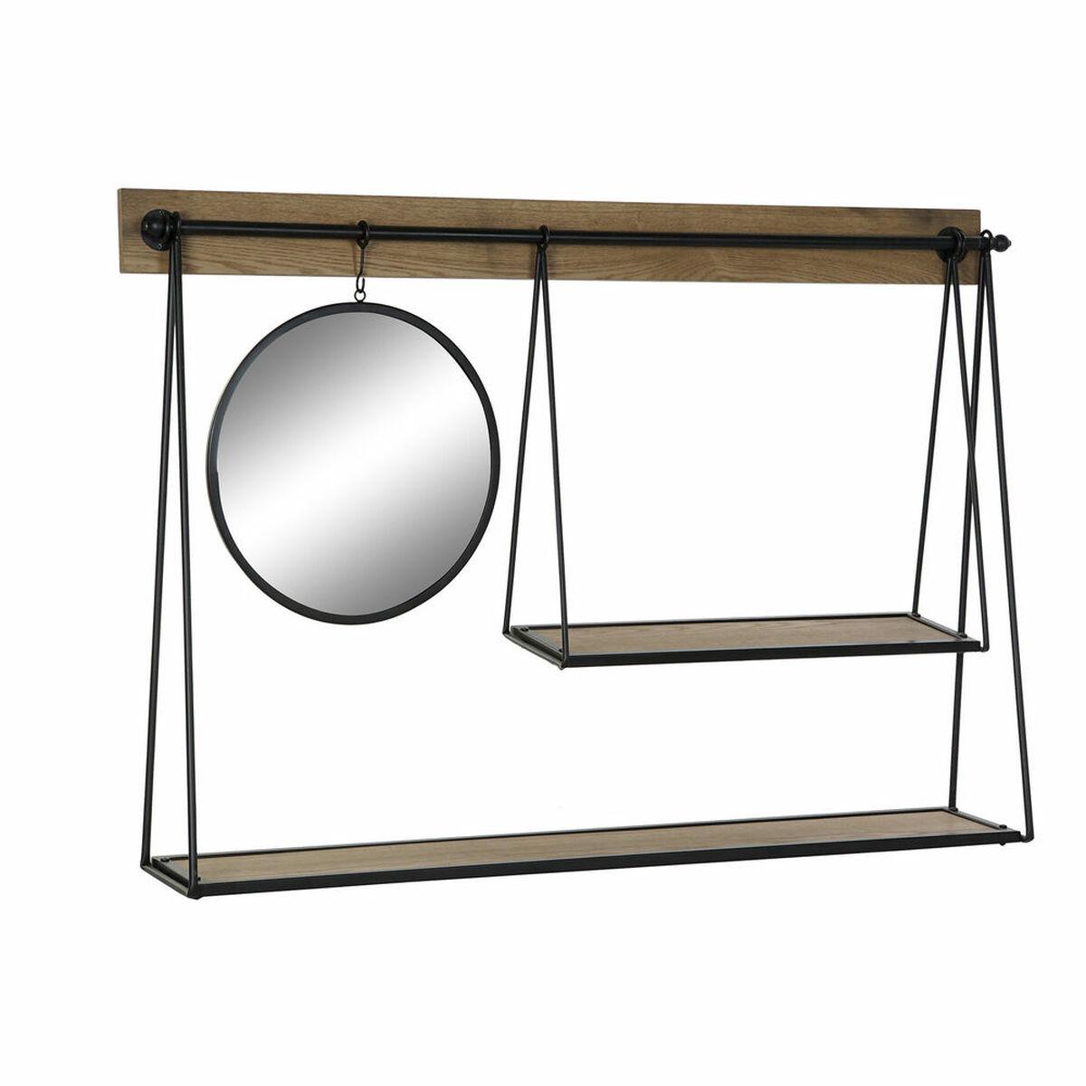 Estantería DKD Home Decor Negro Natural Madera Metal Espejo Madera MDF 120 x 20 x 83 cm