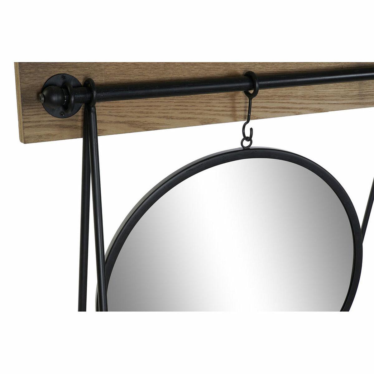 Estantería DKD Home Decor Negro Natural Madera Metal Espejo Madera MDF 120 x 20 x 83 cm