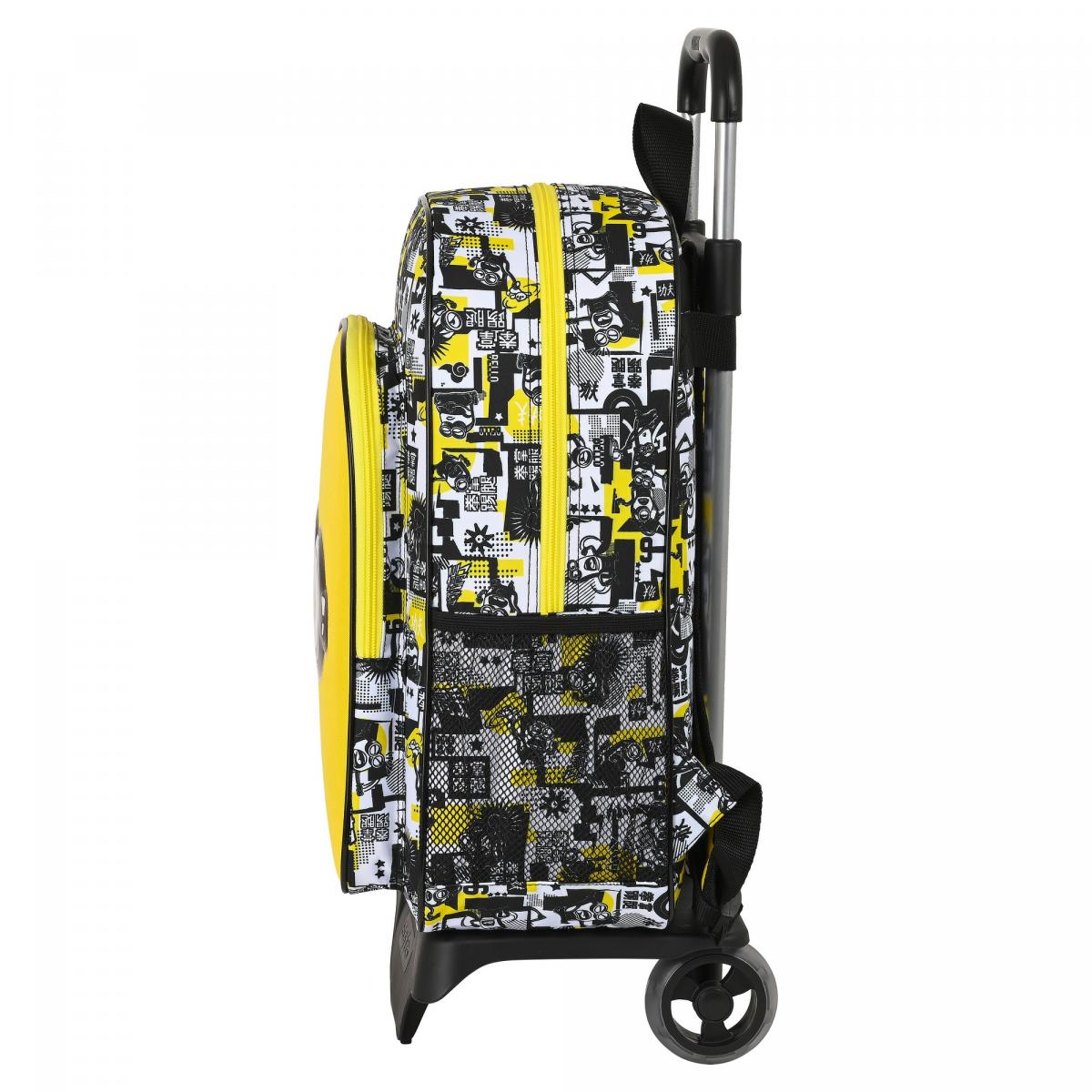 Mochila Escolar con Ruedas Minions M313L Negro Blanco Amarillo 14 L