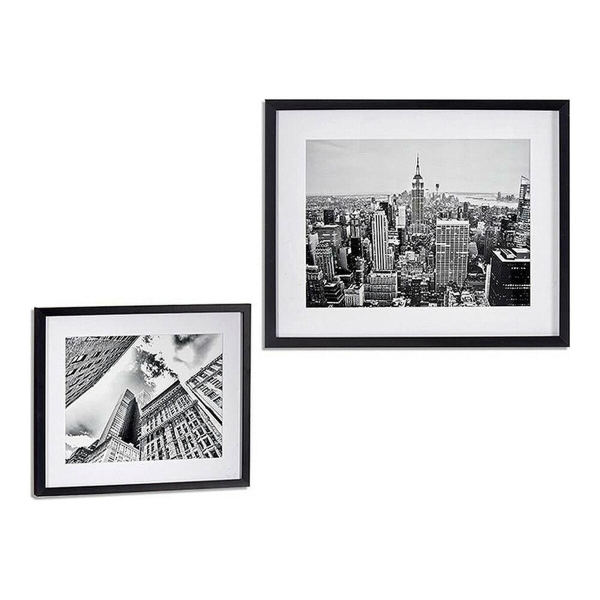 Cuadro 8430852949516 Edificio de viviendas 43 x 3 x 53 cm Negro Madera