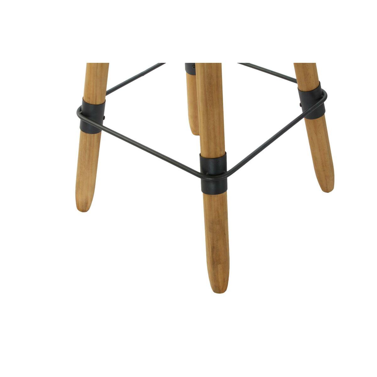 Mesa auxiliar DKD Home Decor 8424001831456 60 x 60 x 105 cm Natural Negro Metal Madera