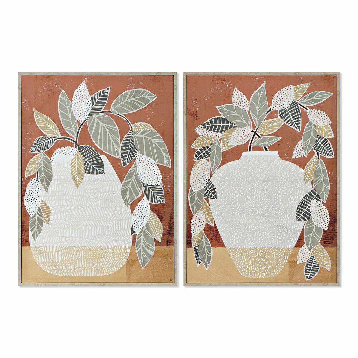 Cuadro DKD Home Decor 52 x 2,7 x 72 cm Jarrón Tradicional (2 Unidades)