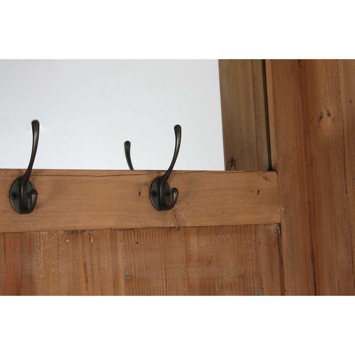 Perchero con Balda DKD Home Decor Marrón Negro Pino Espejo Natural Alpino 124 x 40 x 200 cm