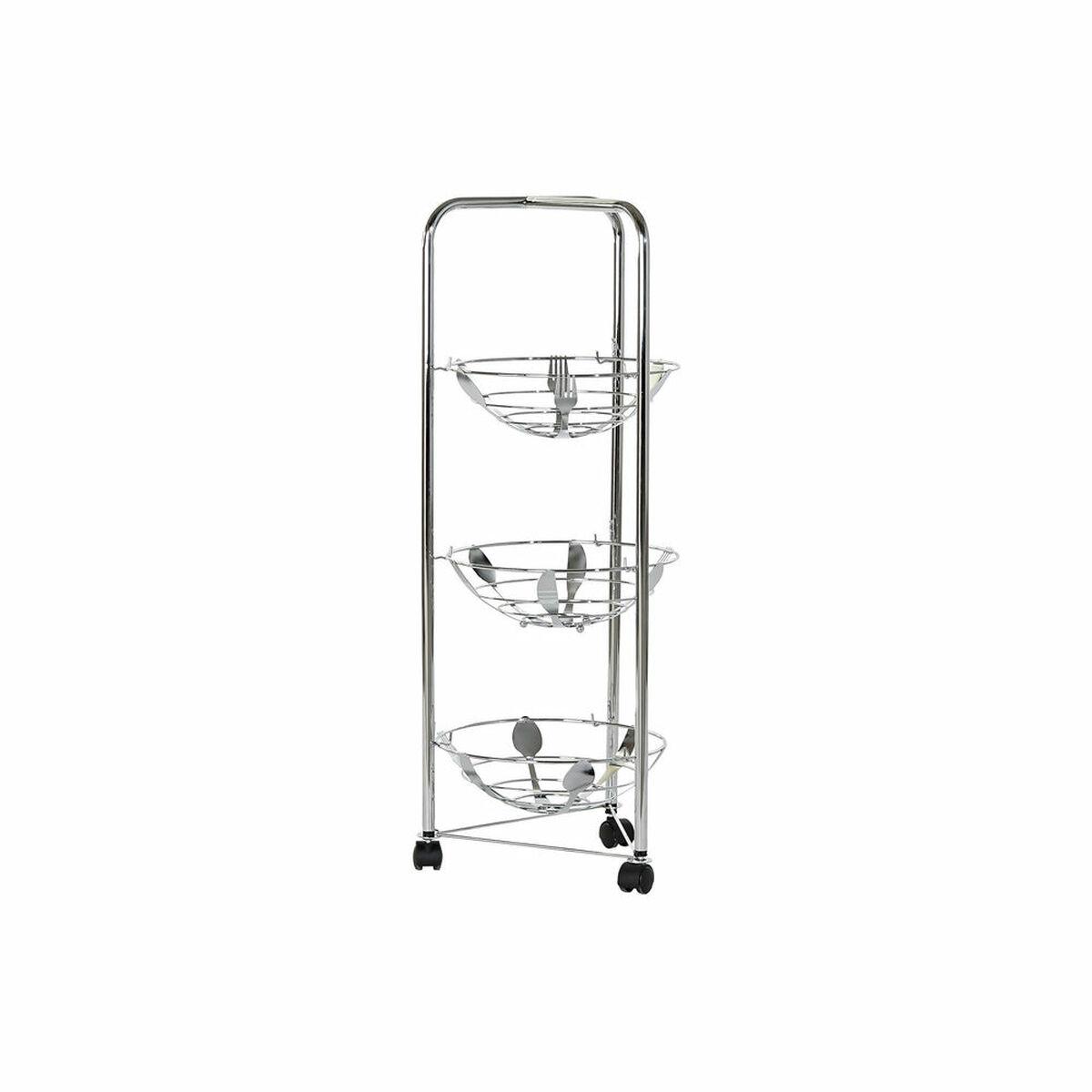 Frutero DKD Home Decor Plateado 28 x 28 x 74 cm Metal cromado inoxidable