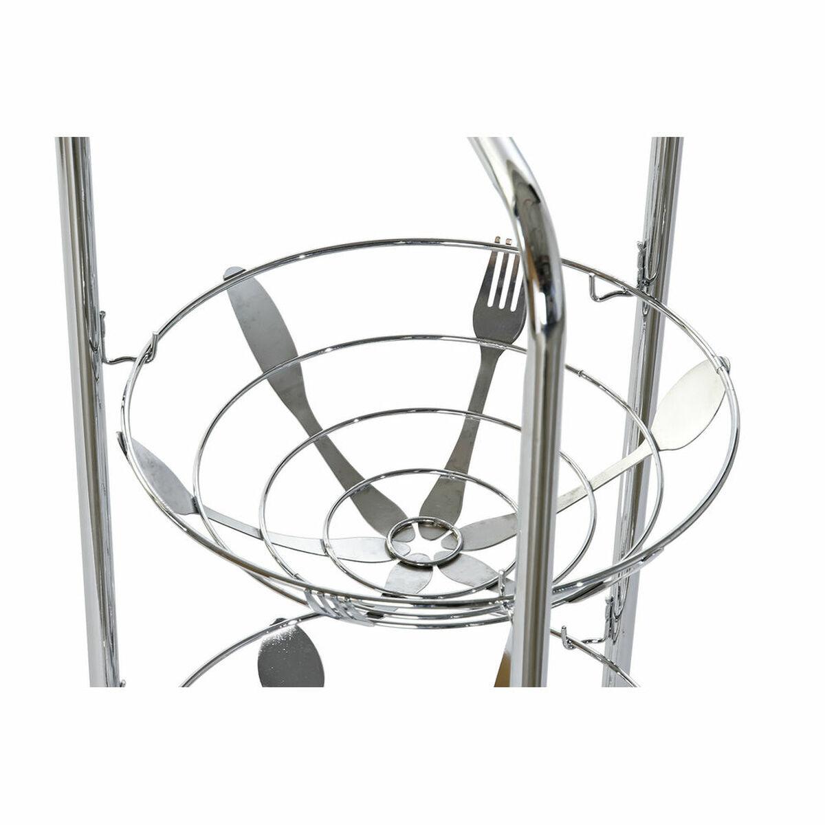 Frutero DKD Home Decor Plateado 28 x 28 x 74 cm Metal cromado inoxidable