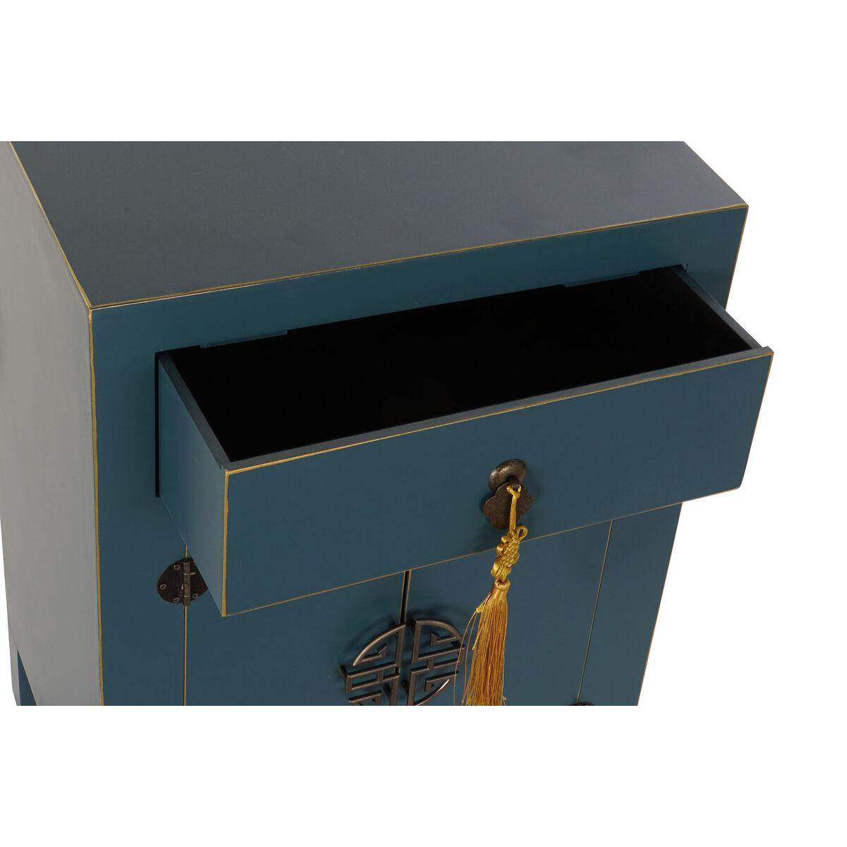 Mesita de Noche DKD Home Decor Abeto Azul Madera MDF (45 x 34 x 66 cm)