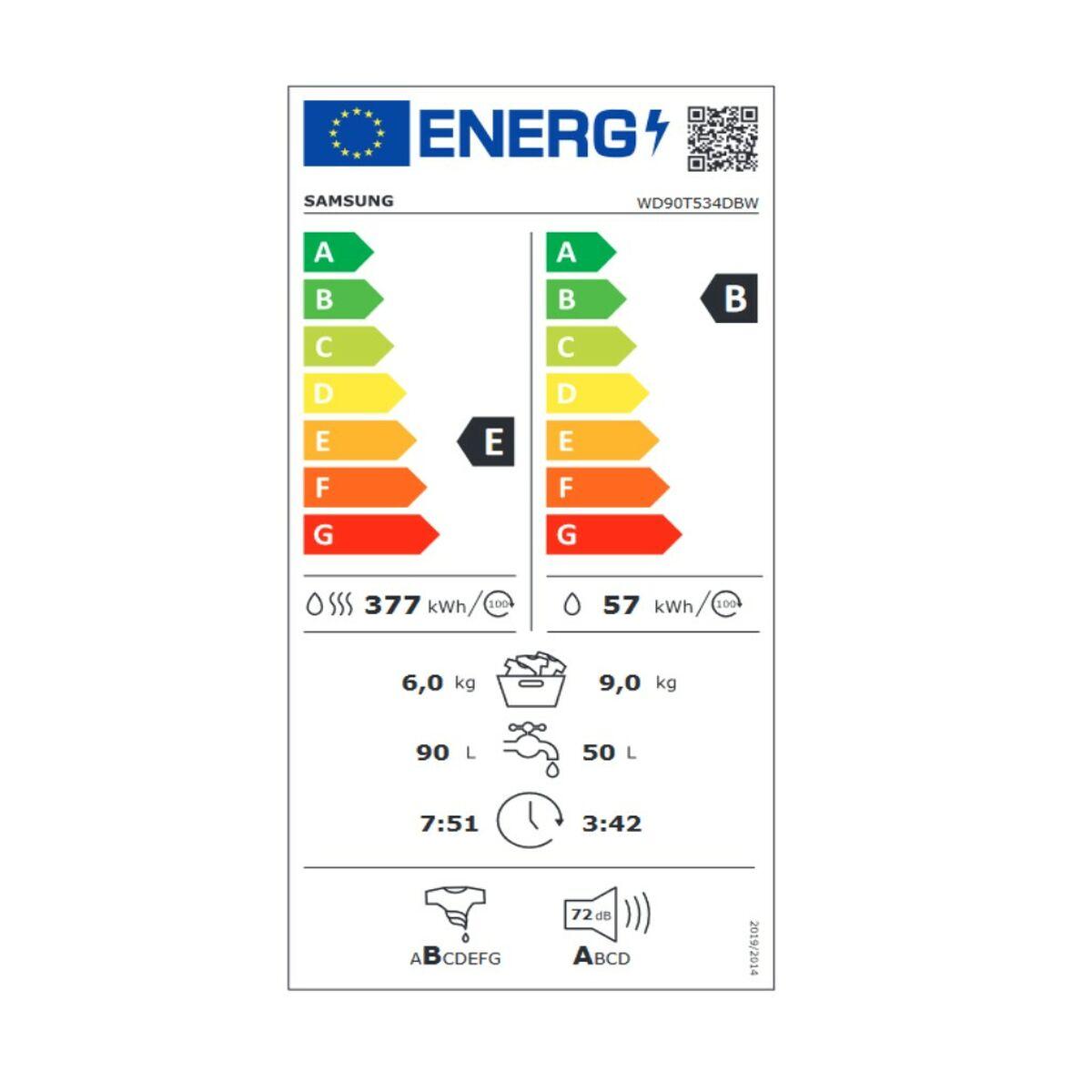 Lavadora - Secadora Samsung WD90T534DBW 9kg / 6kg Blanco 1400 rpm