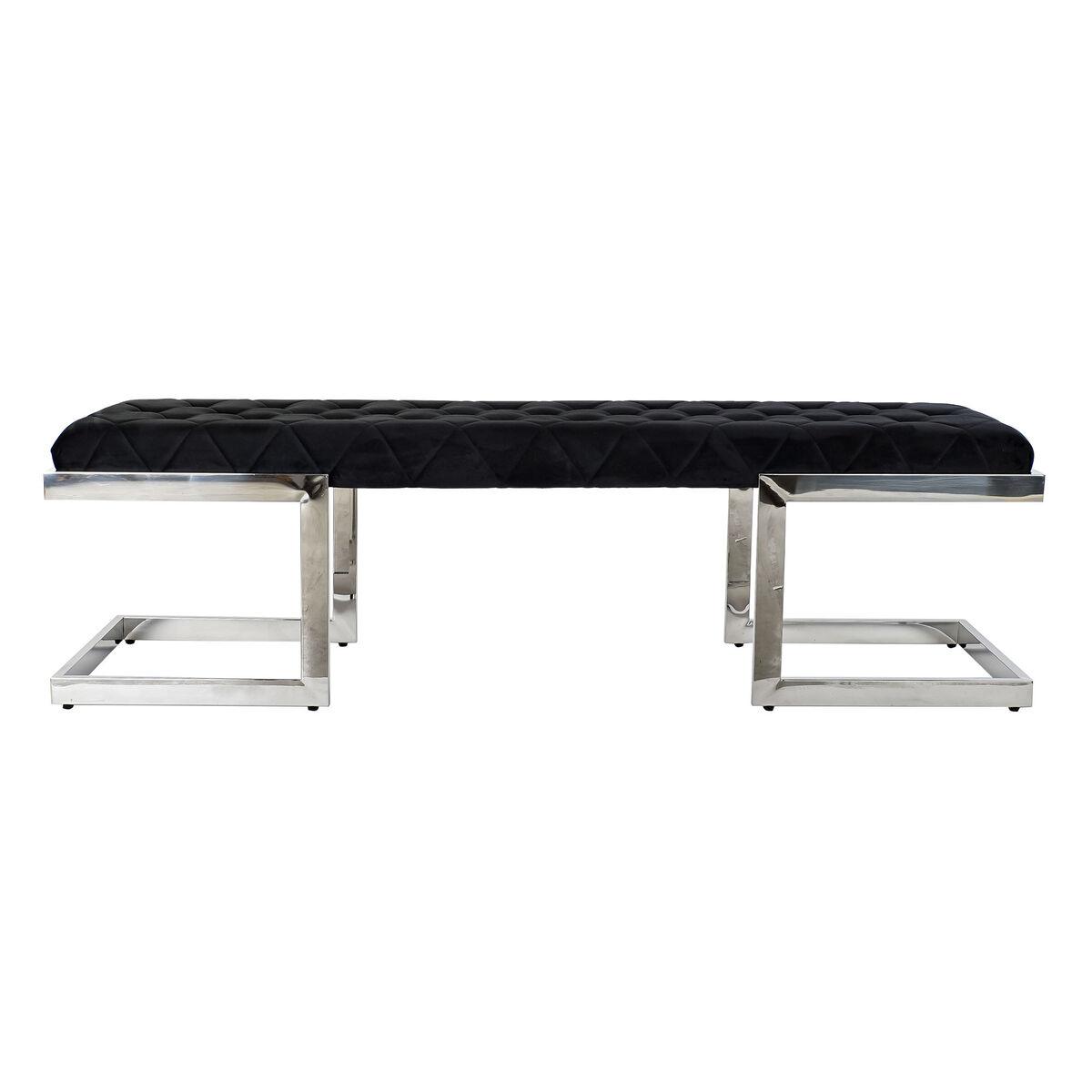 Banqueta DKD Home Decor   Negro Poliéster Acero (140 x 40 x 40 cm)