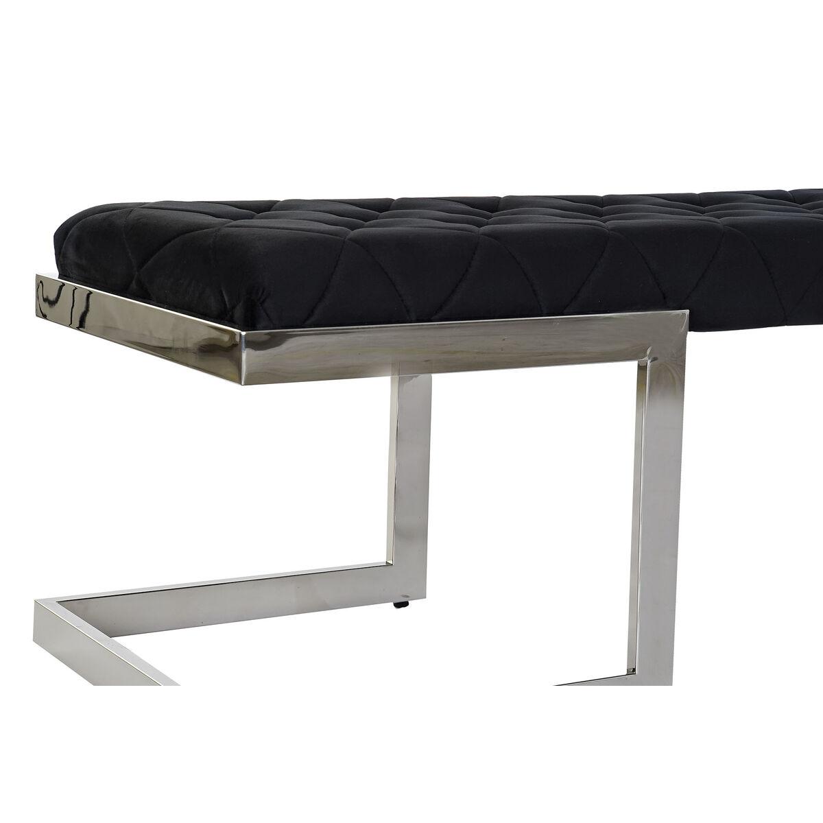Banqueta DKD Home Decor   Negro Poliéster Acero (140 x 40 x 40 cm)