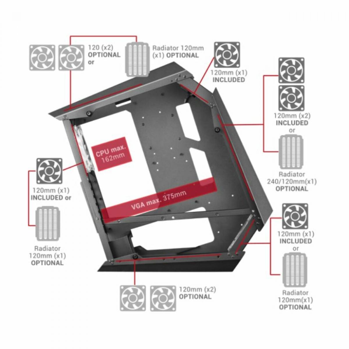 Caja Semitorre ATX Mars Gaming MC51W Blanco