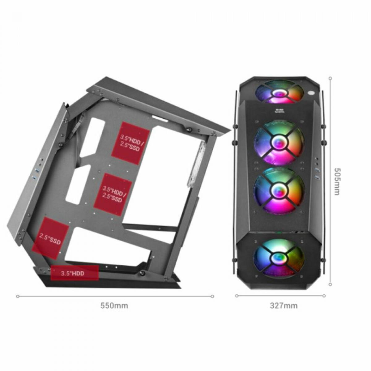 Caja Semitorre ATX Mars Gaming MC51W Blanco