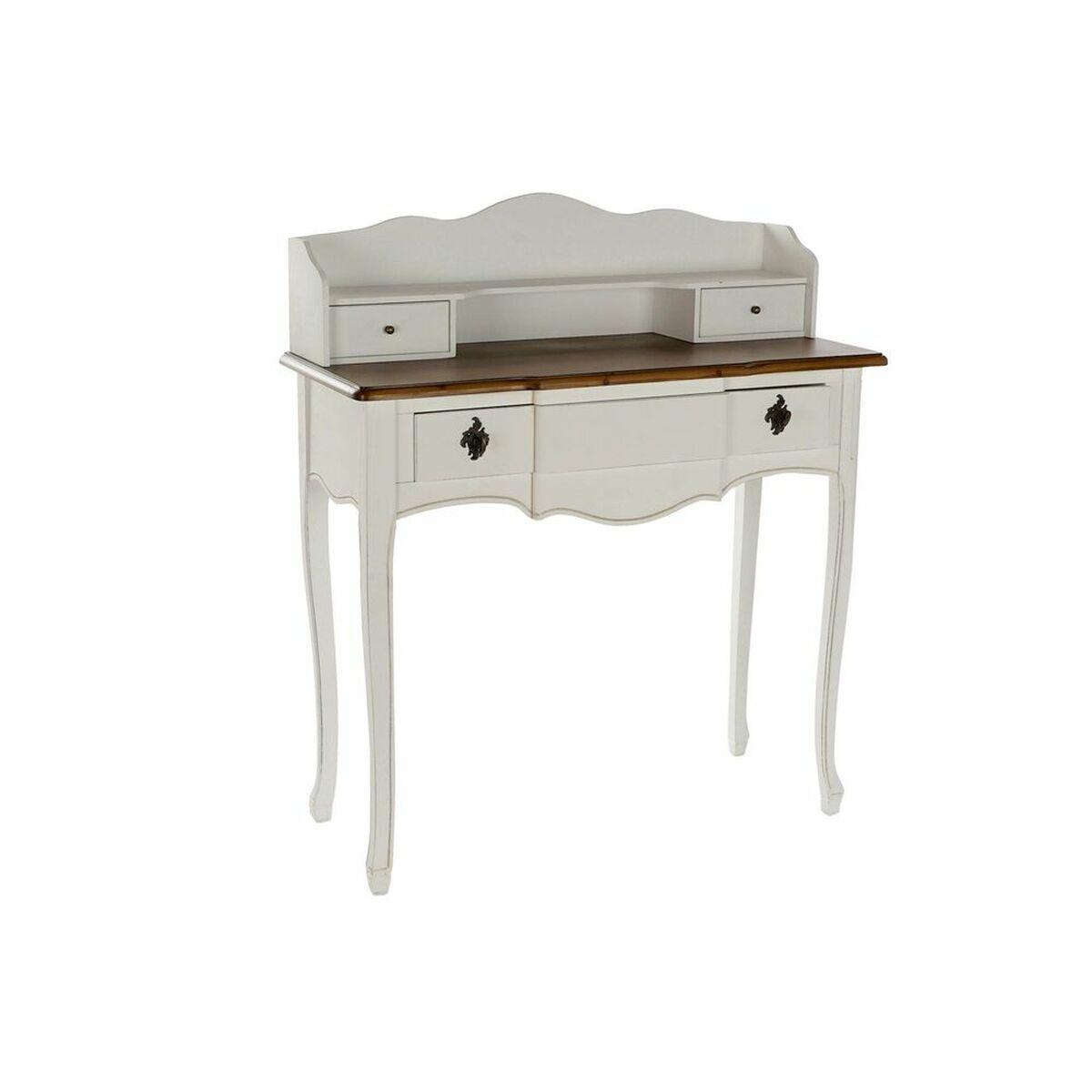 Escritorio DKD Home Decor Blanco Marrón Madera de Paulonia (90 x 40 x 101 cm)