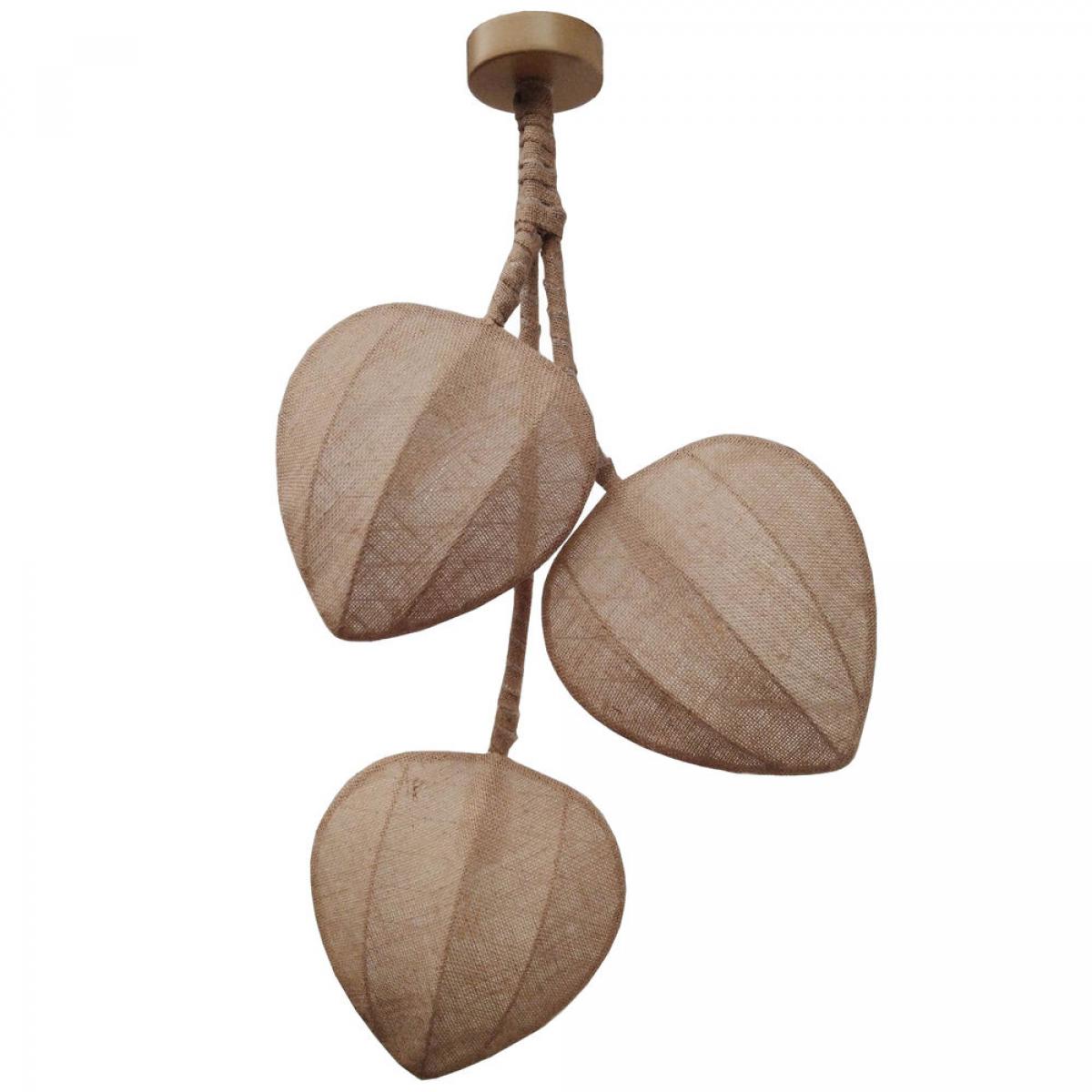 Lámpara de Techo DKD Home Decor 50 x 14 x 76 cm Hojas Metal Marrón 220 V 50 W Tropical