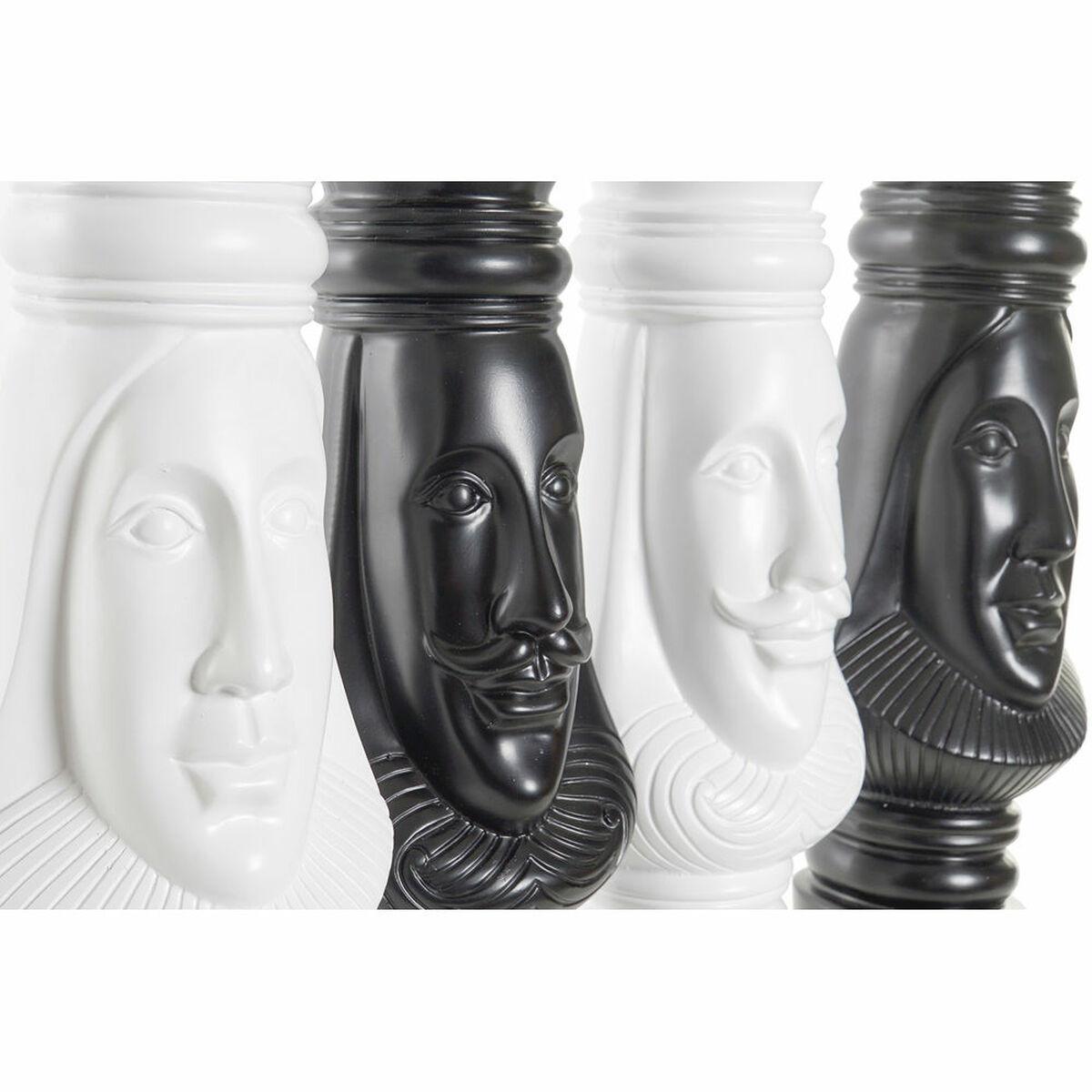 Figura Decorativa DKD Home Decor Negro Blanco 13 x 13 x 40 cm Fichas de Ajedrez (4 Unidades)
