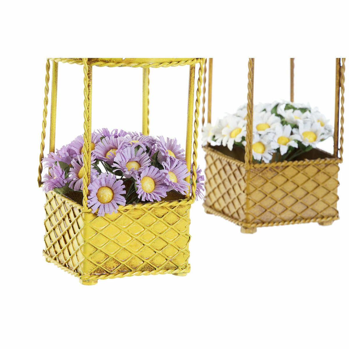 Figura Decorativa DKD Home Decor Amarillo Verde Beige Rosa Globo Vintage 12 x 12 x 28 cm (2 Unidades)